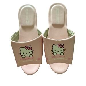 Rare Hello Kitty Pink Leather Strawberry Sandals women’s size 9